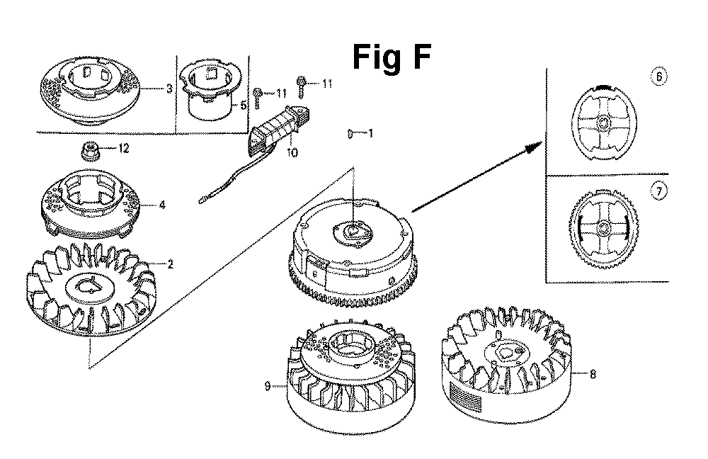 Fig-9 Diagram and Parts List for GXV160 Type N12 Honda Engine