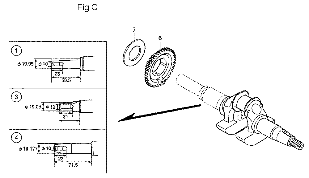 Fig-3 Diagram and Parts List for GC160LA Type MHAB Honda Engine