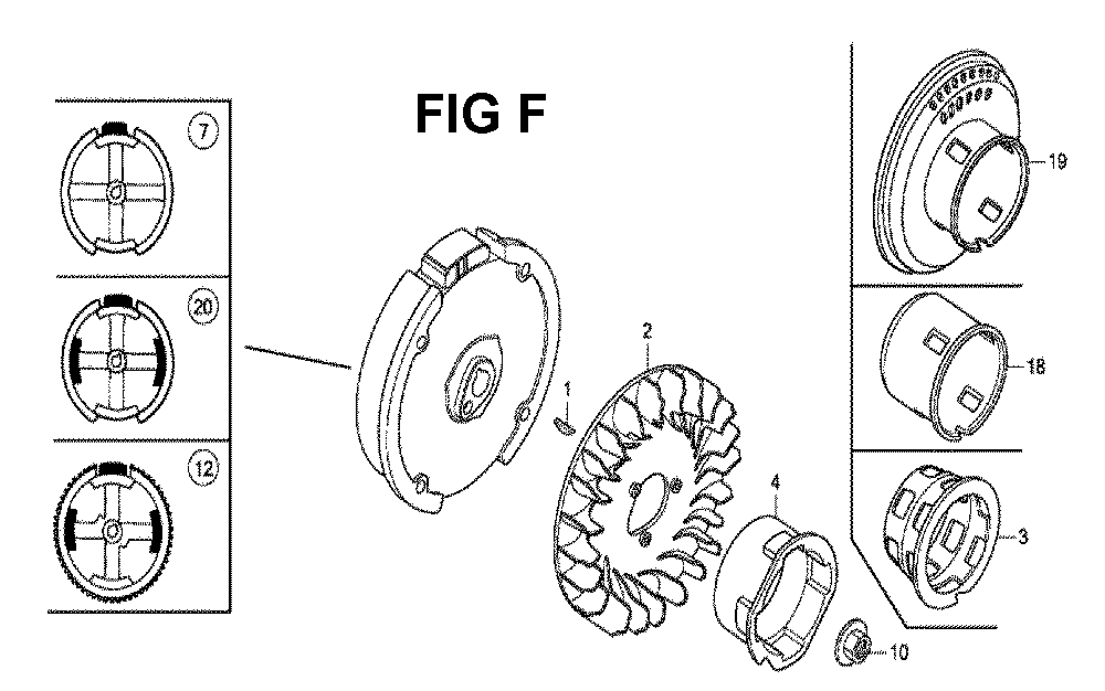 Fig-8 Diagram and Parts List for GX160H1 Type QXBRA Honda Engine