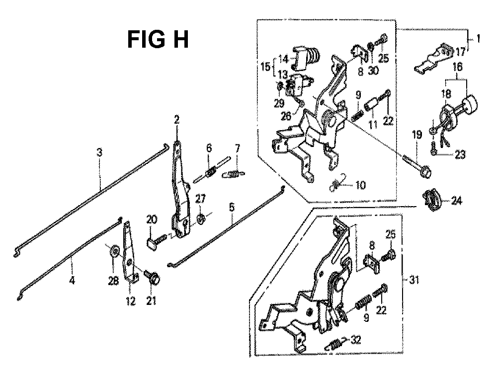 Fig-8 Diagram and Parts List for GXV340K2 Type DP26 Honda Engine