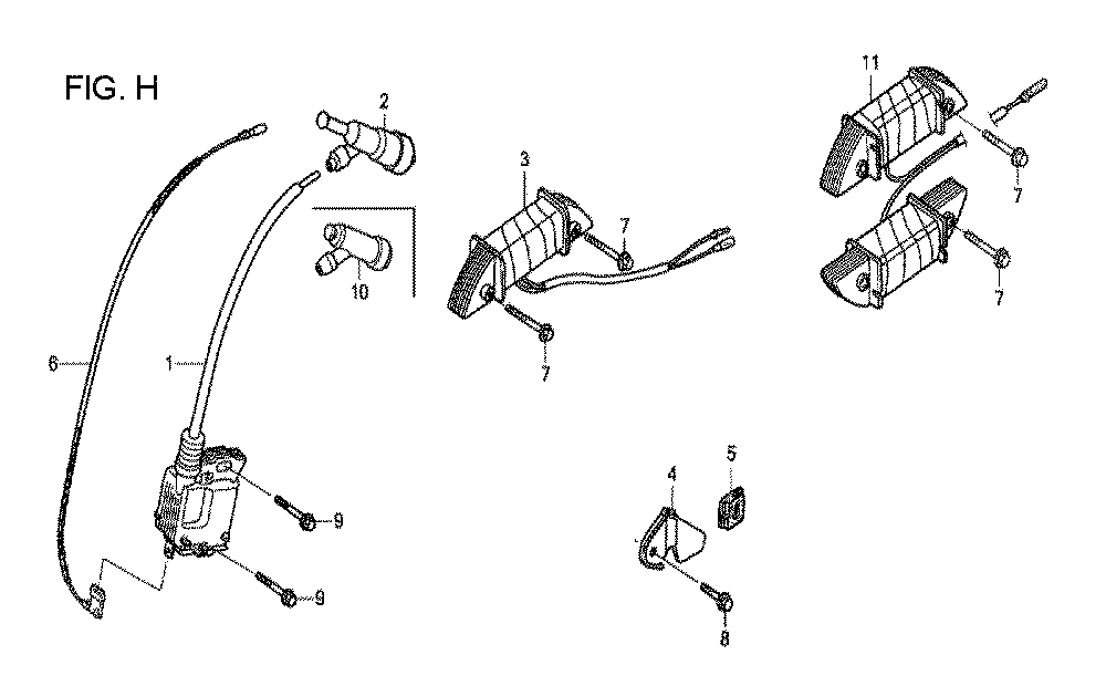 Fig-8 Diagram and Parts List for GX120T1 Type QXS2 Honda Engine