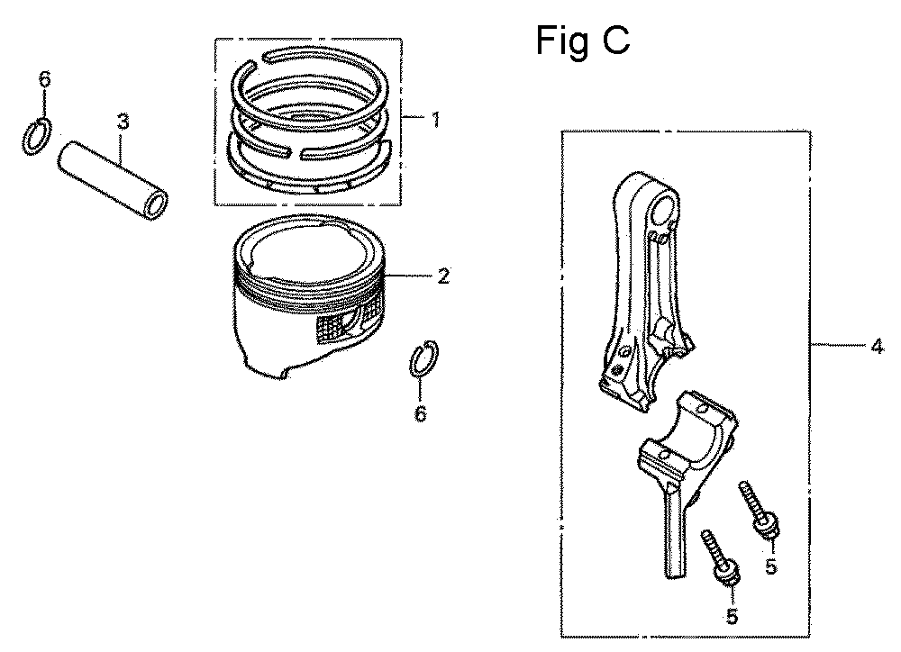 Fig-3 Diagram and Parts List for GC160A Type QBC Honda Engine
