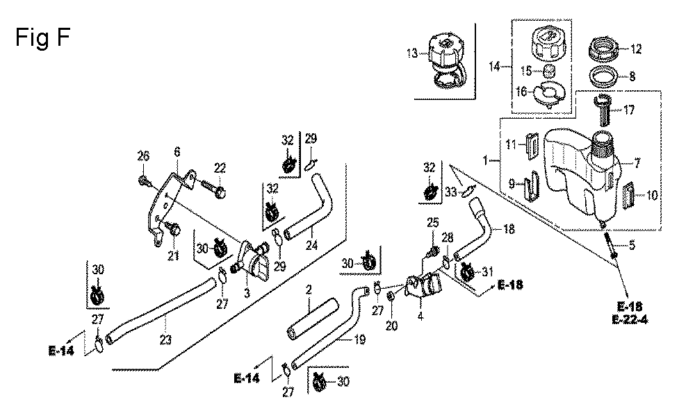 Fig-6 Diagram and Parts List for GCV160LA0 Type A1A Honda Engine