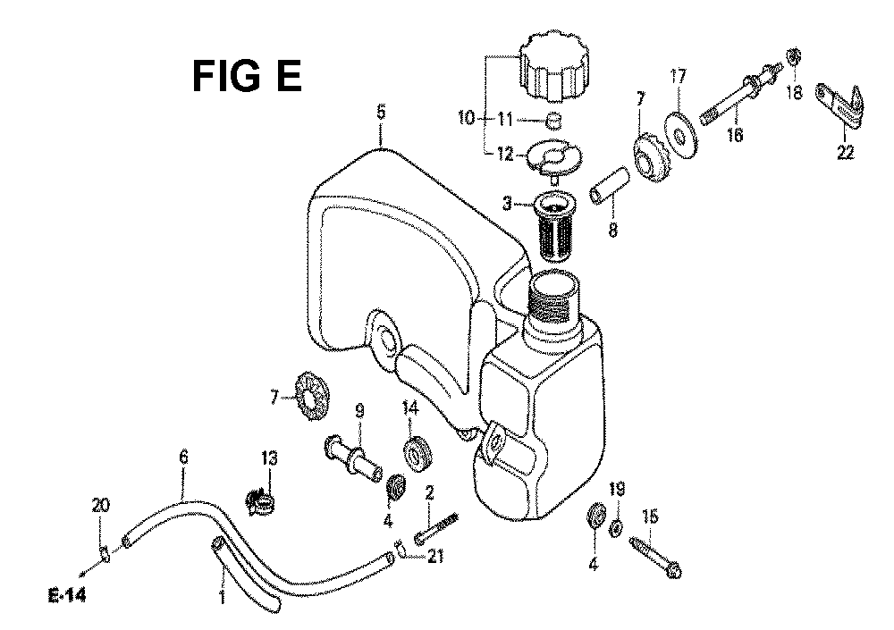 Fig-10 Diagram and Parts List for GXV160 Type N1E Honda Engine