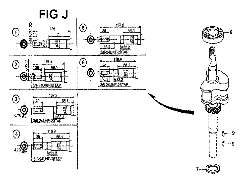 Fig-11 Diagram and Parts List for GXV140 Type N1KC Honda Engine