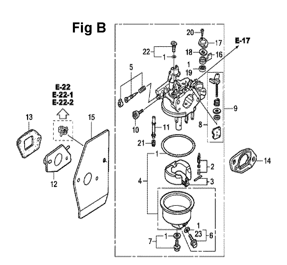 Fig-3 Diagram and Parts List for GXV160UH2 Type A1TT Honda Engine