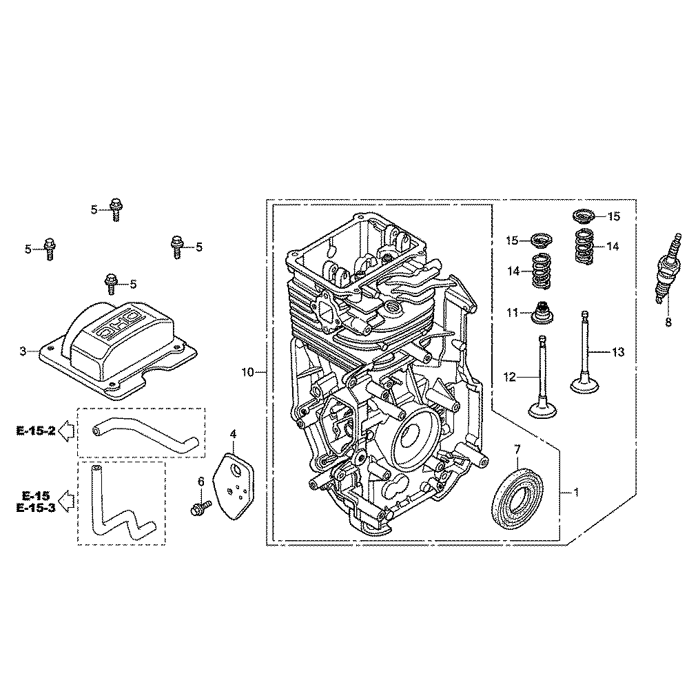 Fig-0 Diagram and Parts List for GC135 Type QHA1 Honda Engine