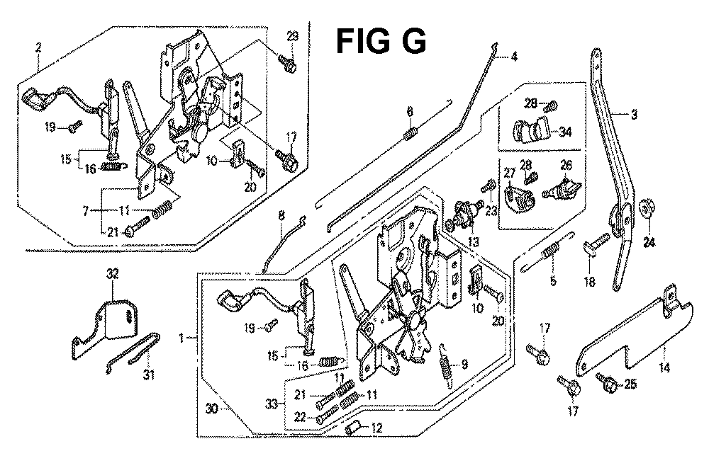 Fig-1 Diagram and Parts List for GXV120 Type A21 Honda Engine