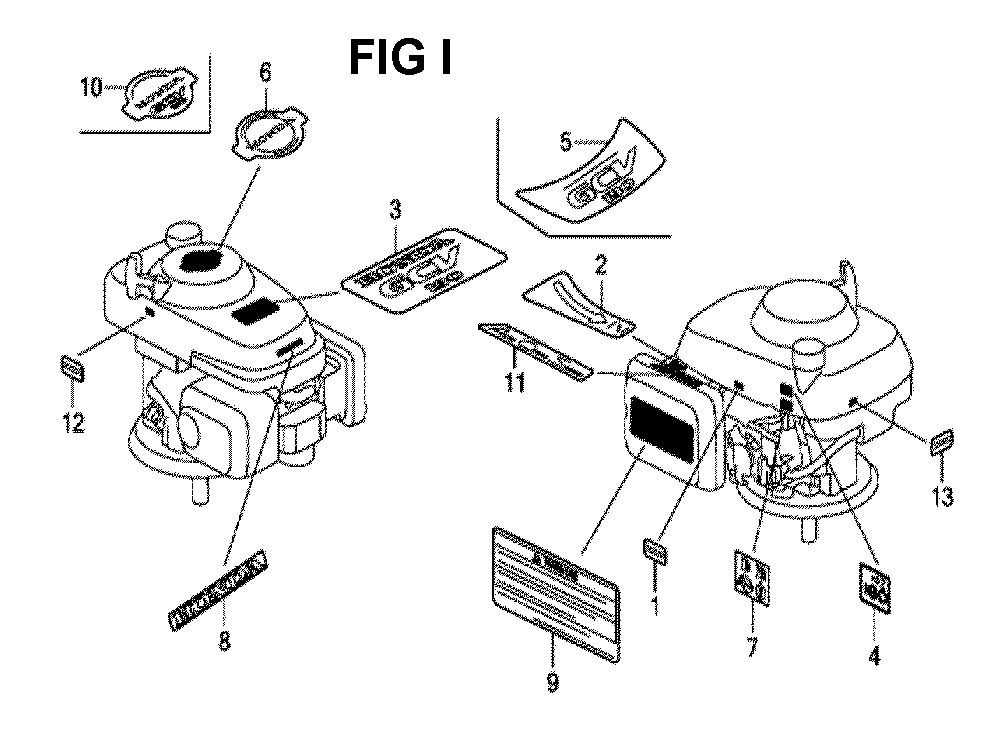 Fig-9 Diagram and Parts List for GCV190LA Type N5B Honda Engine