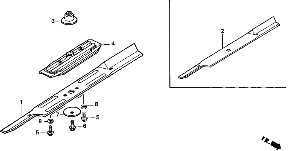 11/11h Rotary Blade Diagram and Parts List for H3011 (Type  SA)(MZAJ-5000001 - 6000000) Honda Lawn Mower