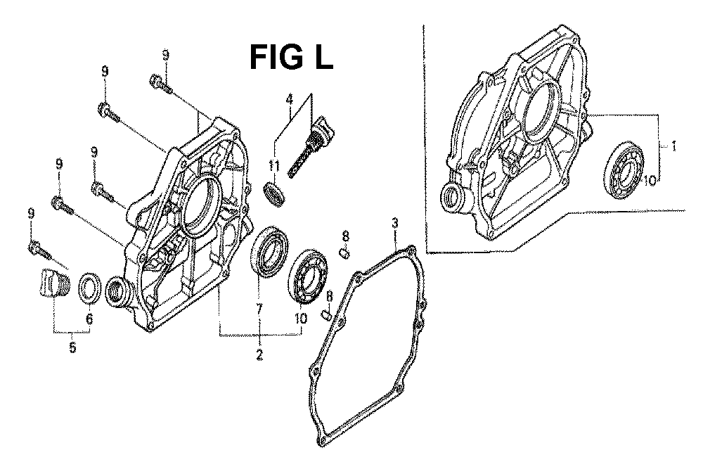 Fig-6 Diagram and Parts List for GX160H1 Type VSPP Honda Engine