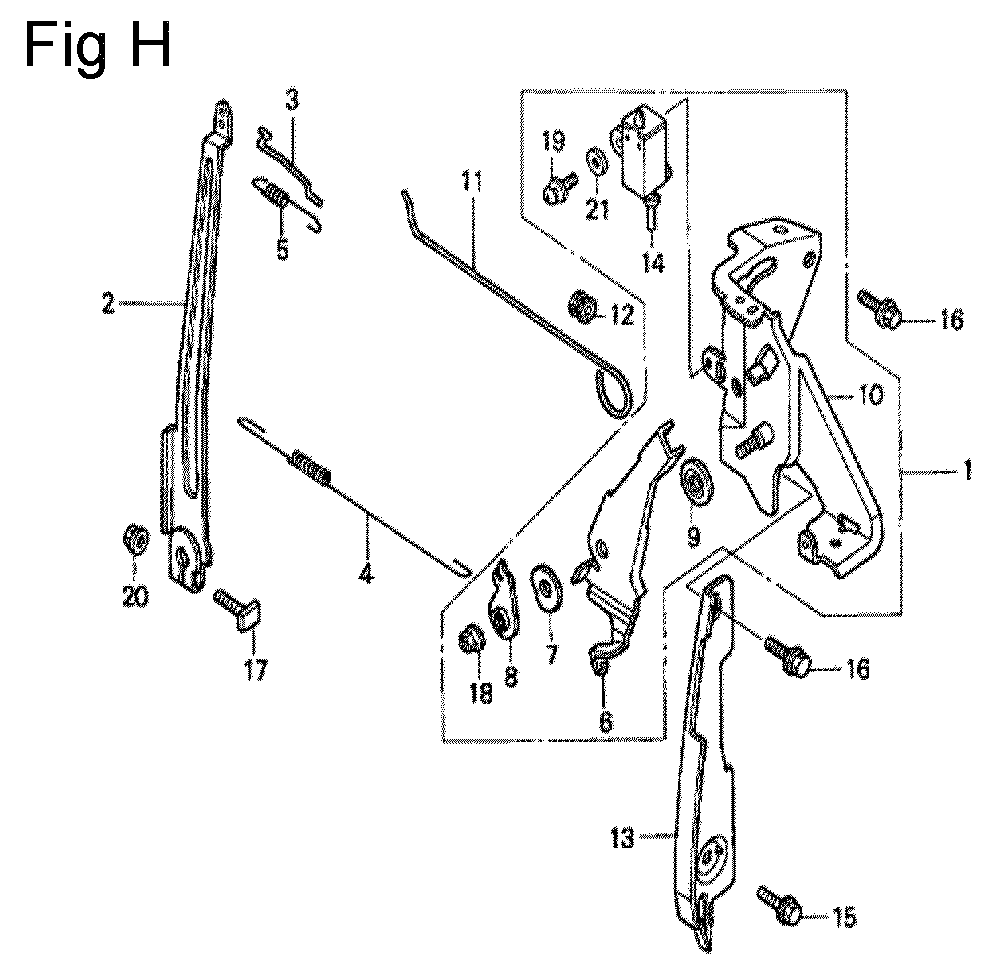 Fig-8 Diagram and Parts List for GC190A Type QHE Honda Engine