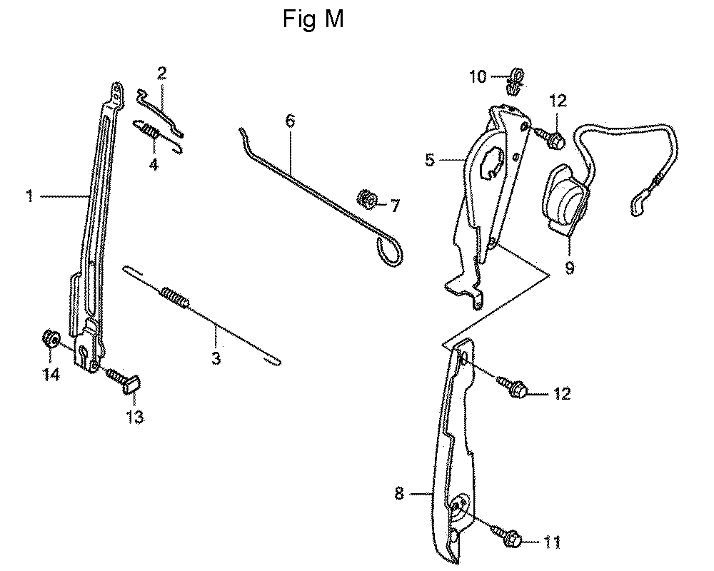Fig-13 Diagram and Parts List for GC160LA Type DHAF Honda Engine
