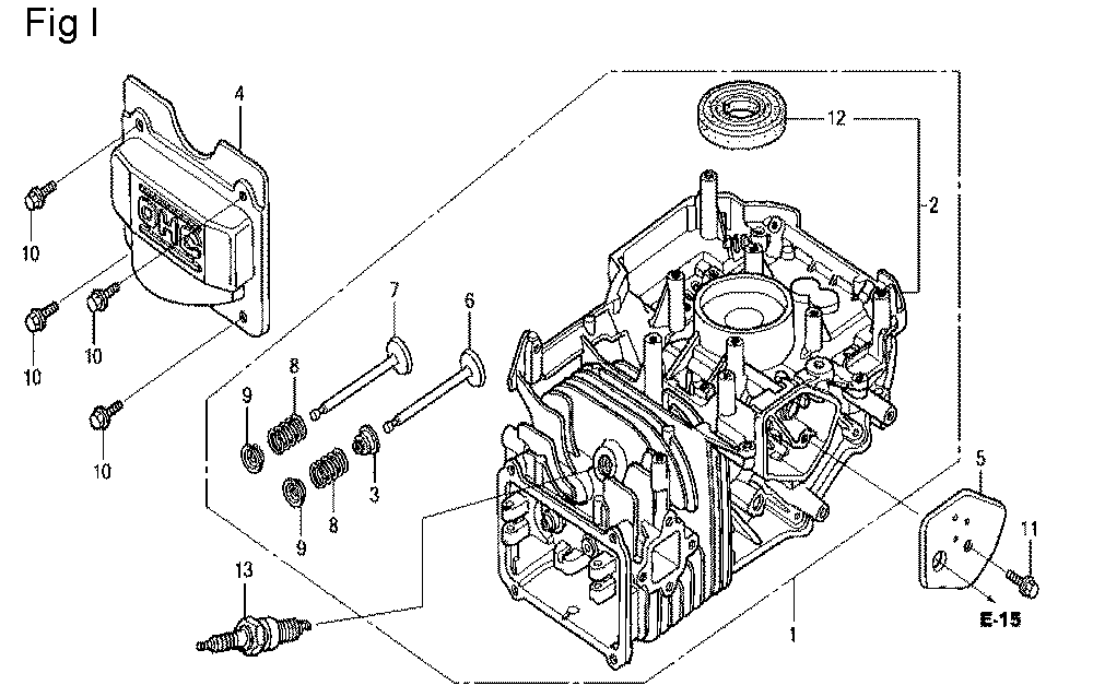 Fig-9 Diagram and Parts List for GCV160LA Type A1A Honda Engine