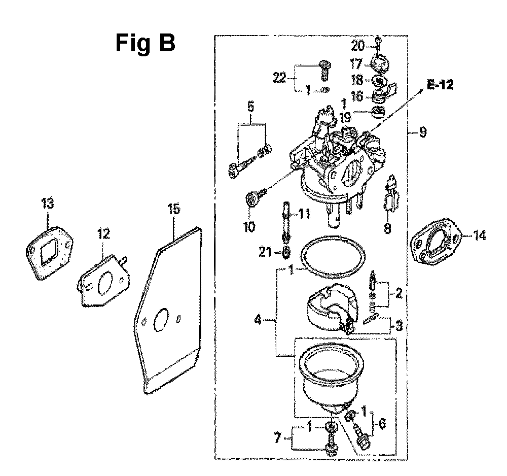 Fig-6 Diagram and Parts List for GXV160A1 Type N12 Honda Engine