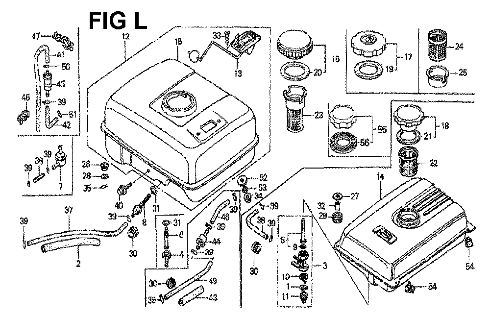 Fig-11 Diagram and Parts List for GX160K1 Type H1 Honda Engine