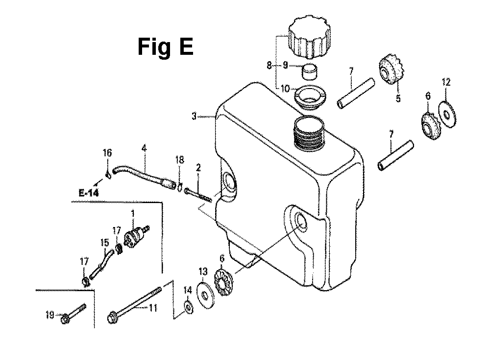 Fig-7 Diagram and Parts List for GXV340 Type DN Honda Engine