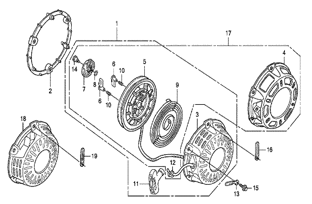 Fig-0 Diagram and Parts List for GX200 Type VS17 Honda Engine
