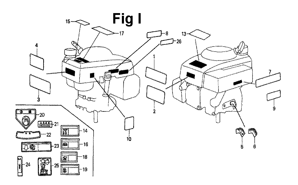 Fig-11 Diagram and Parts List for GXV120 Type N1B Honda Engine