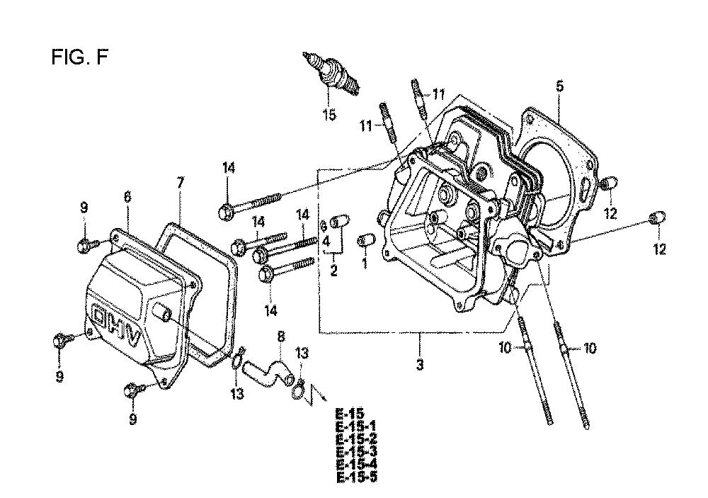 Fig-14 Diagram and Parts List for GX160U1 Type VHH4 Honda Engine