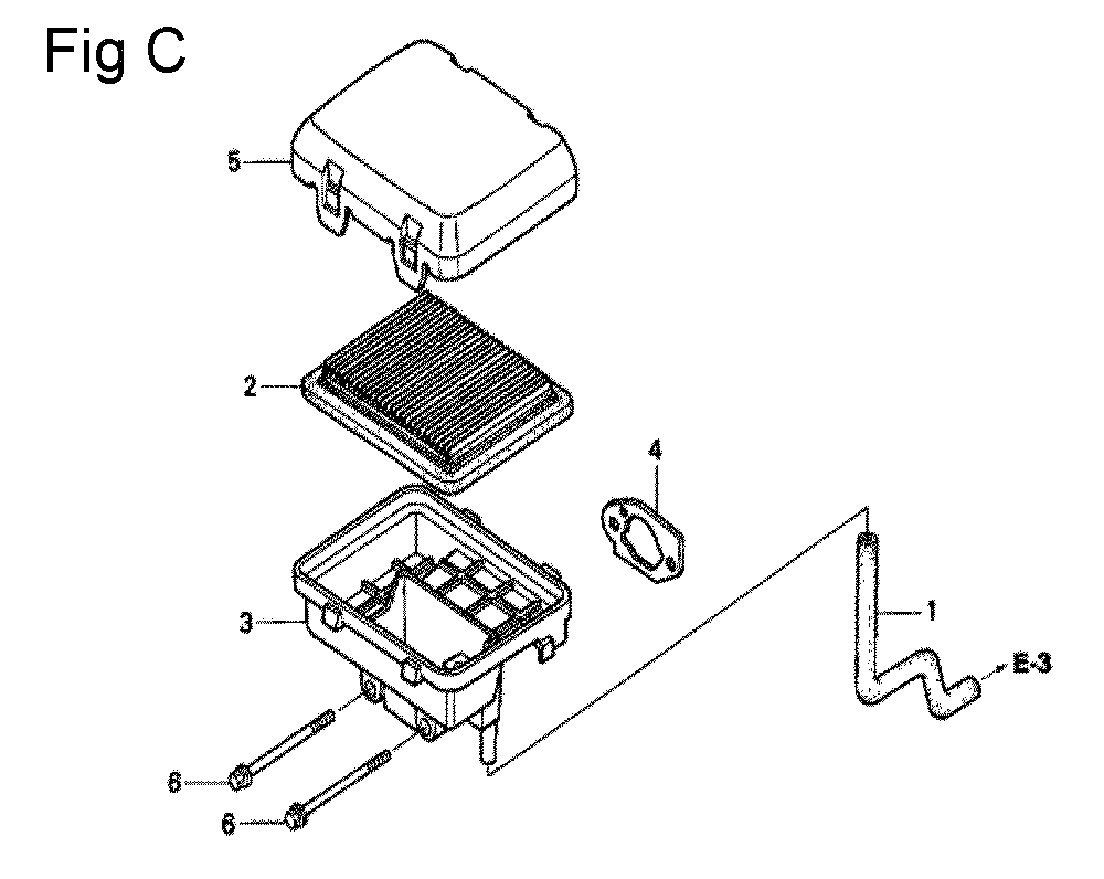 Fig-3 Diagram and Parts List for GC160 Type SHE1 Honda Engine