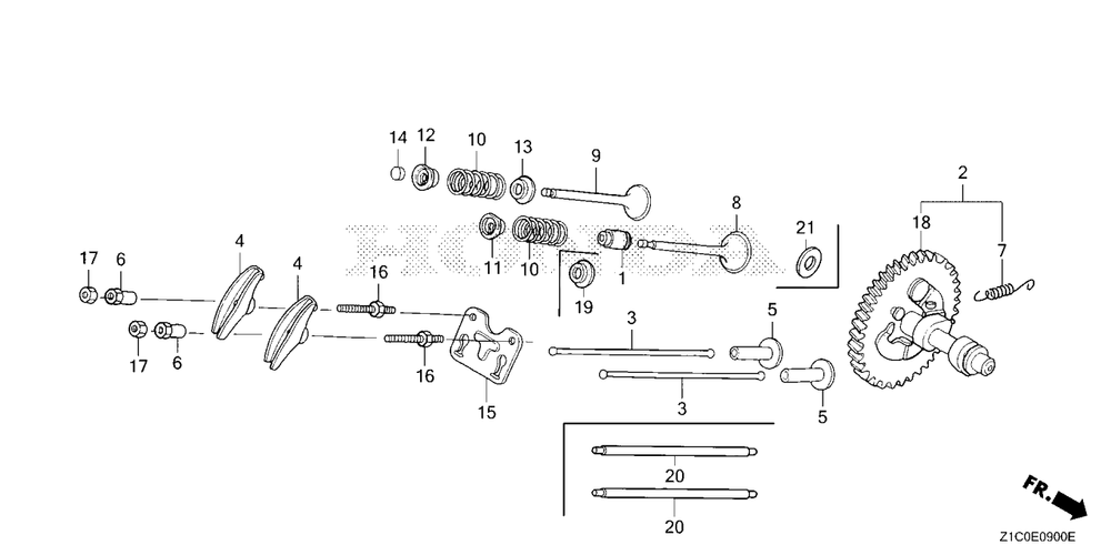 Camshaft Diagram and Parts List for GX390UT2 (Type  SCC/B)(GCBCT-1000001 - 3485996) Honda Engine