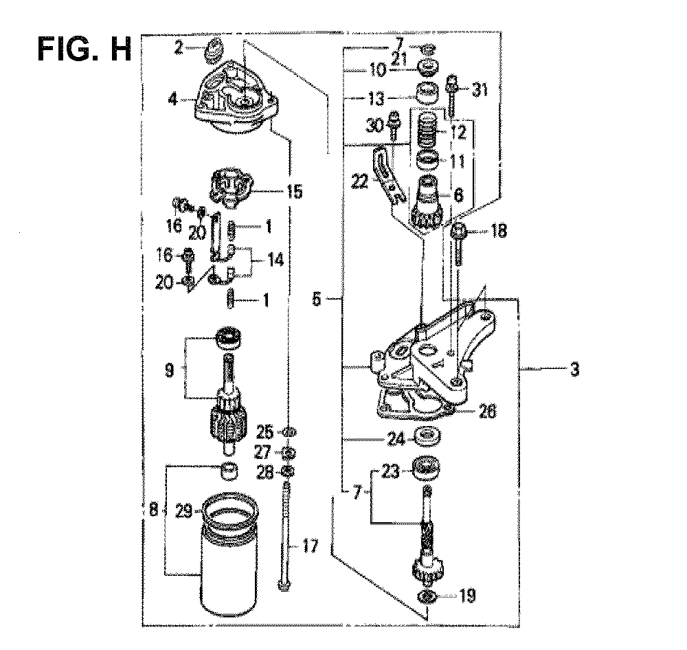 Fig-3 Diagram and Parts List for GXV120 Type SFS Honda Engine