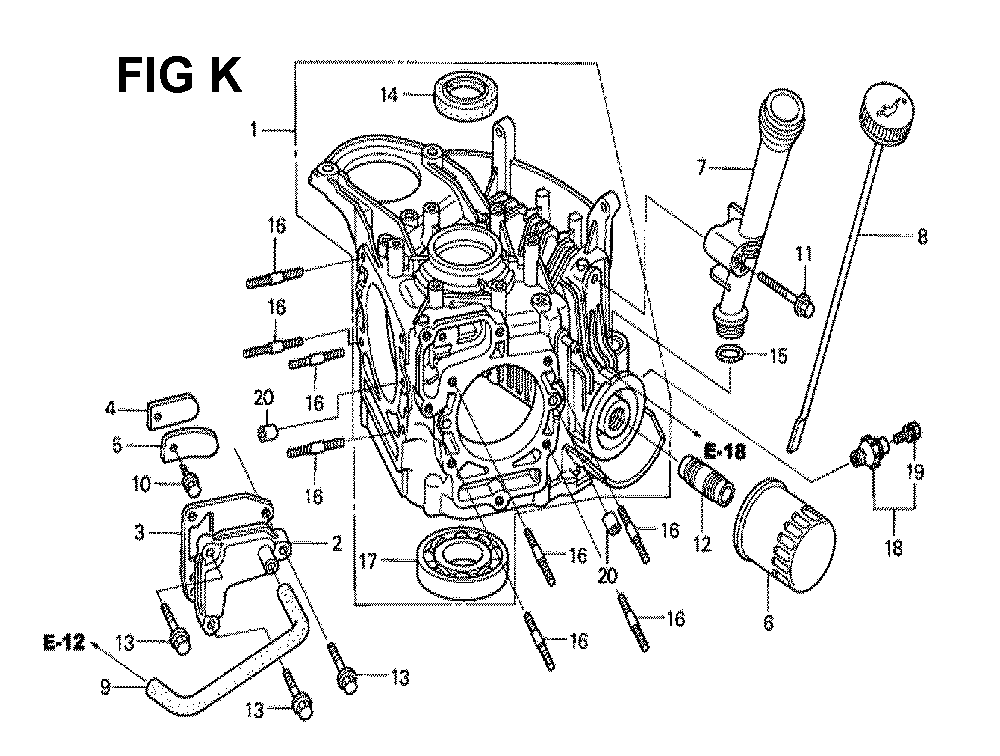Fig-6 Diagram and Parts List for GXV530 Type EXA2A Honda Engine