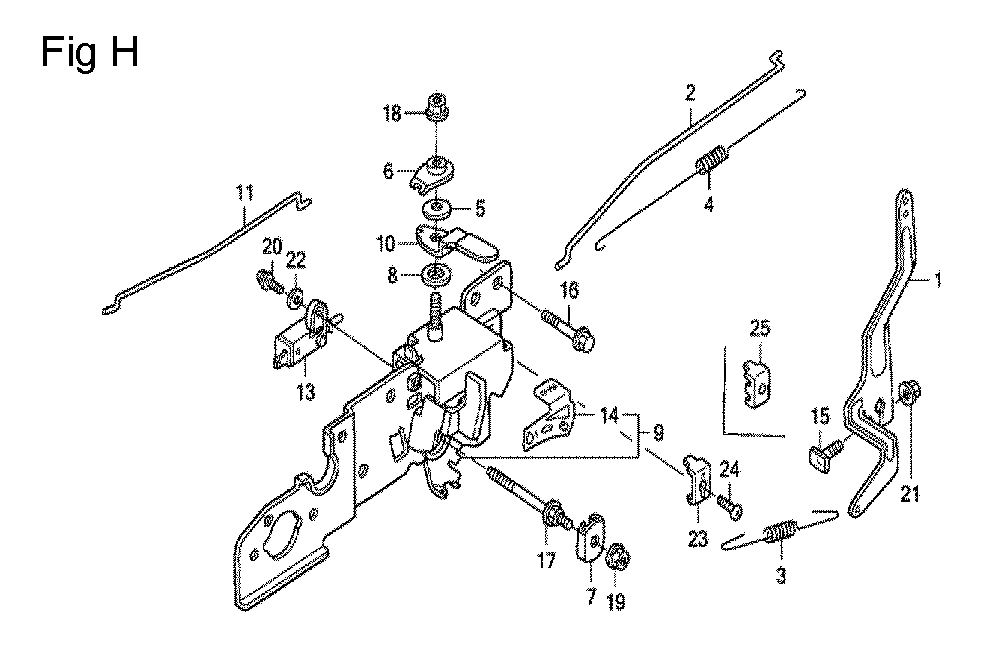 Fig-8 Diagram and Parts List for GCV160LA0 Type N1A Honda Engine