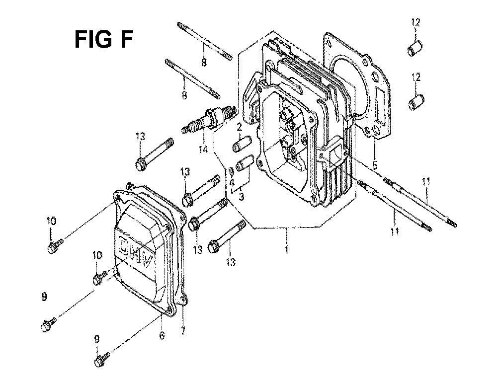 Fig-13 Diagram and Parts List for GXV160K1 Type N65 Honda Engine