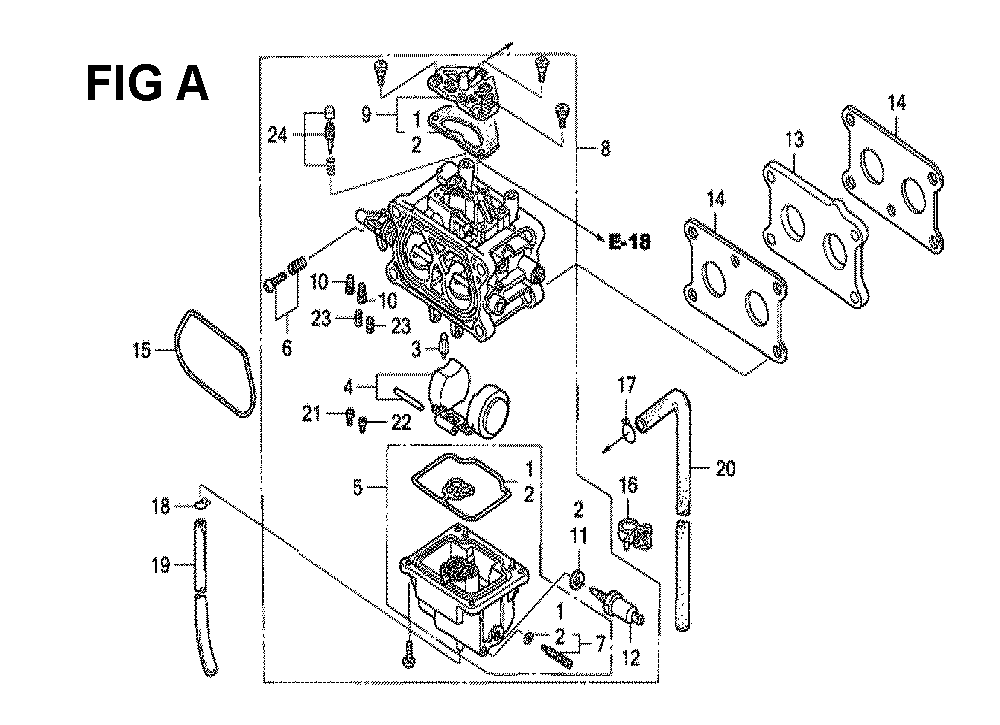 Fig-13 Diagram and Parts List for GXV530 Type UXE3 Honda Engine