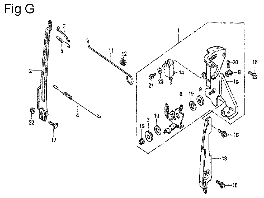 Fig-7 Diagram and Parts List for GC135 Type QHEB Honda Engine