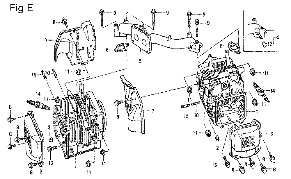 Fig-5 Diagram and Parts List for GCV530 Type QEA1 Honda Engine
