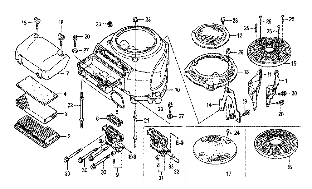 Fig-0 Diagram and Parts List for GXV530R Type SXE2 Honda Engine