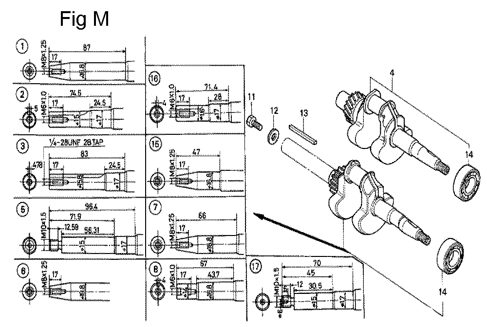 Fig-13 Diagram and Parts List for G100K2 Type SJ2 Honda Engine