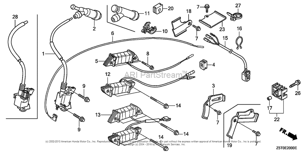 Ignition Coil (1) Diagram and Parts List for GX390UT2 (typeSMXC)(GCBCT-1000001) Honda Engine