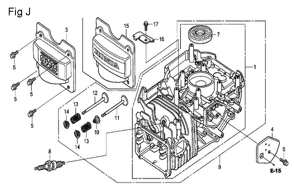 Fig-10 Diagram and Parts List for GCV160LA0 Type S1M Honda Engine