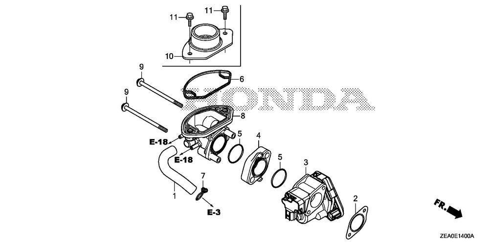 Throttle Body Diagram and Parts List for GX700IRHX (Type BXF)(GCAUH-1000001-9999999) Honda Engine