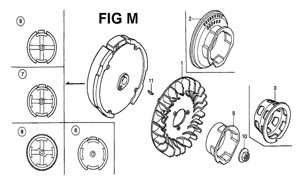 Fig-12 Diagram and Parts List for GX160K1 Type H1 Honda Engine