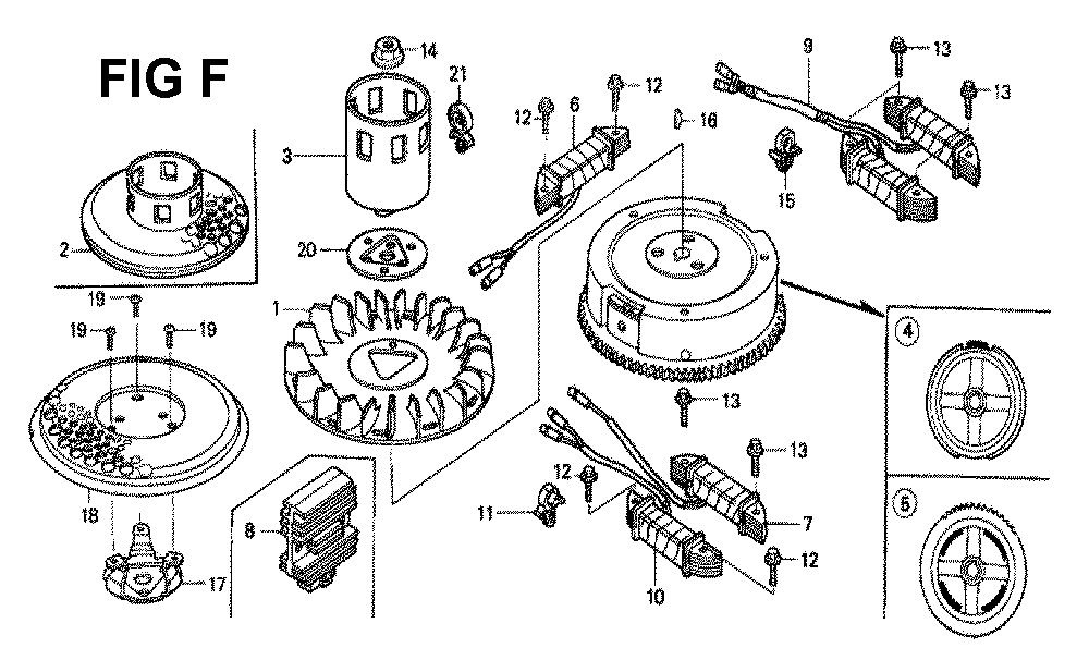 Fig-1 Diagram and Parts List for GXV340K2 Type DA23 Honda Engine