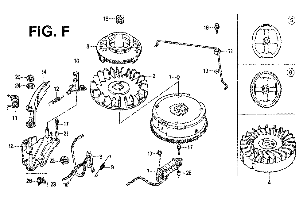 Fig-5 Diagram and Parts List for GXV120 Type SFLY Honda Engine