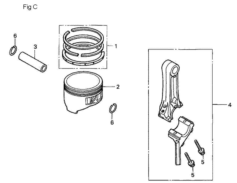 Fig-3 Diagram and Parts List for GC190A Type QEAF Honda Engine