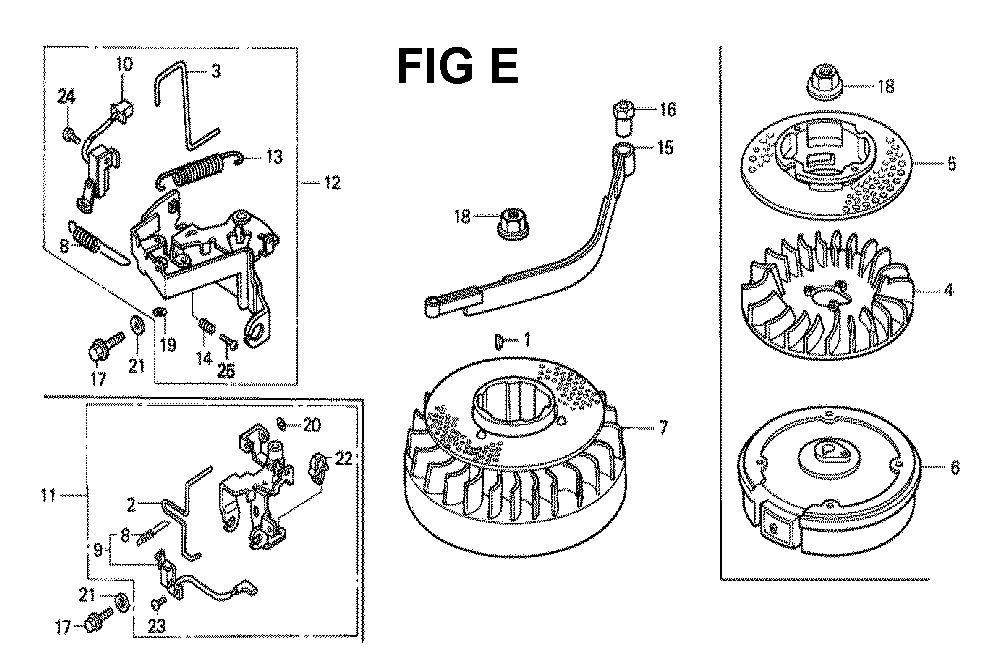 Fig-5 Diagram and Parts List for GXV140 Type N1SA Honda Engine