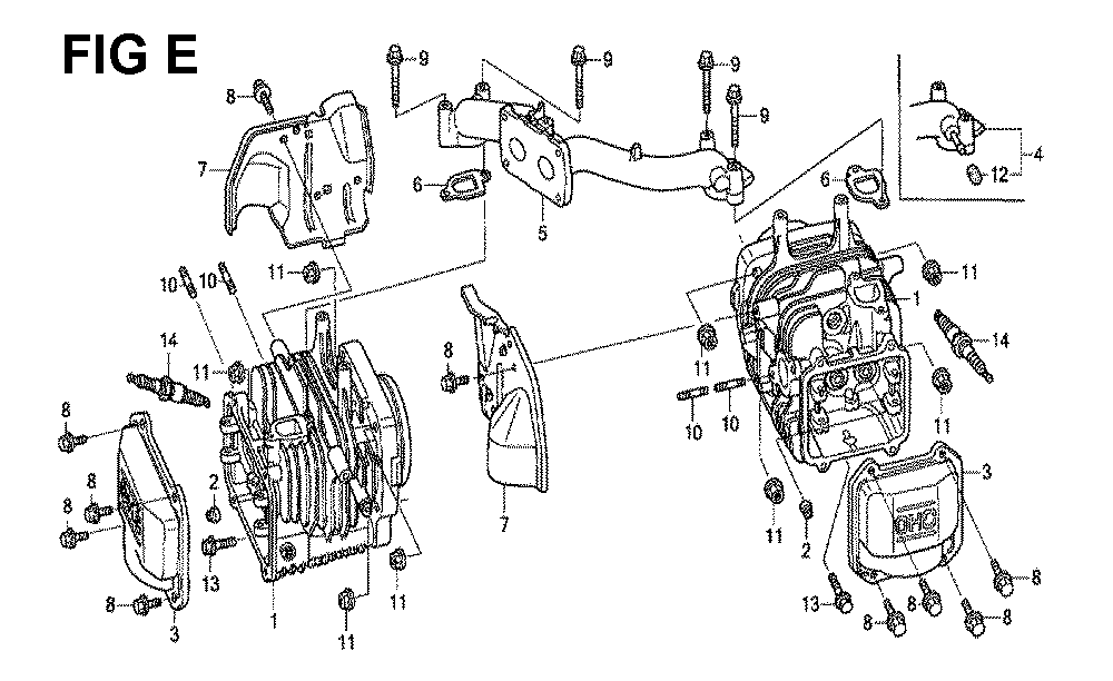 Fig-12 Diagram and Parts List for GXV530 Type SXE2 Honda Engine