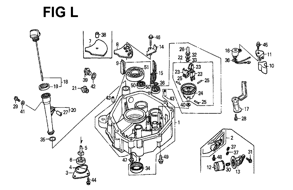 Fig-12 Diagram and Parts List for GXV340 Type DNE2 Honda Engine