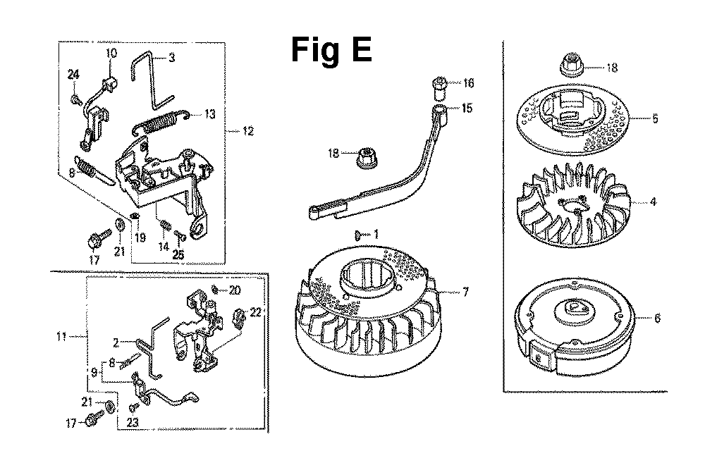 Fig-2 Diagram and Parts List for GXV140 Type A1K Honda Engine