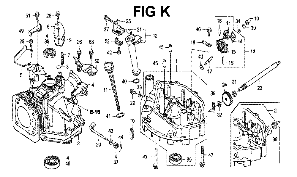 Fig-11 Diagram and Parts List for GXV160H2 Type N1 Honda Engine