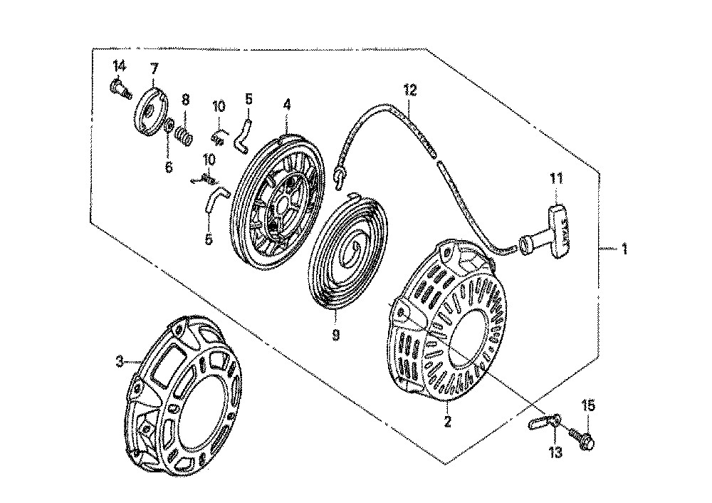 Fig-0 Diagram and Parts List for GX160U1 Type QGR2 Honda Engine