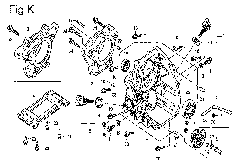 Fig-11 Diagram and Parts List for GX100U Type VEA Honda Engine