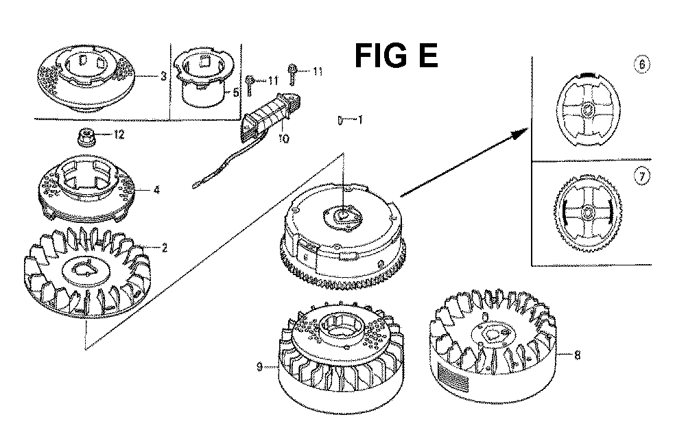 Fig-6 Diagram and Parts List for GXV160K1 Type N1 Honda Engine